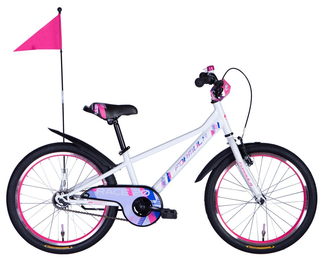 Велосипед ST 20" Formula Kid RACE BH рама-10" белый с розовым 2026, OPS-FRK-20-238