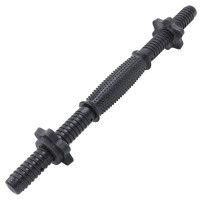 Гриф гантельний пластиковий гумовий із замками SHUANG CAI SPORTS TA-80257-46 (TA-80243-46) (l-46, d-25мм, чорний)