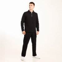 Мужской черный спортивный костюм Pobedov Binance. Комплект брюки и кофта осенняя
