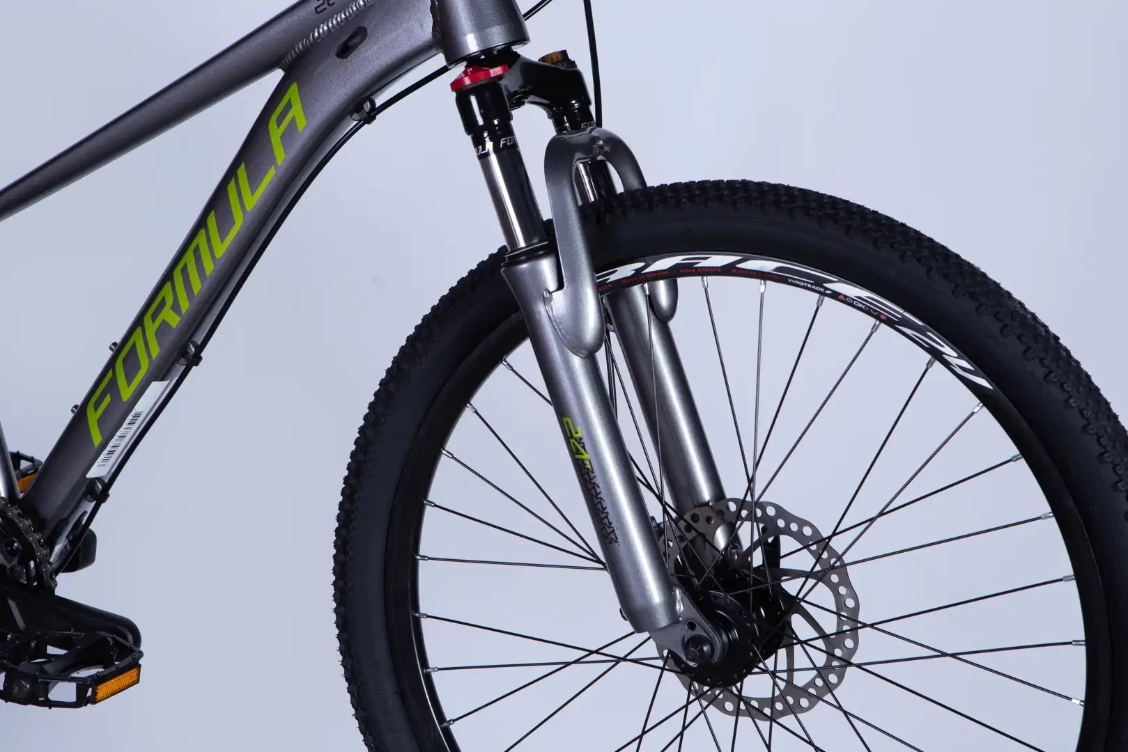 Велосипед AL 24" Formula ZEPHYR 3.0 DD CS рама-12" сірий з зеленим 2026, OPS-FR-24-447