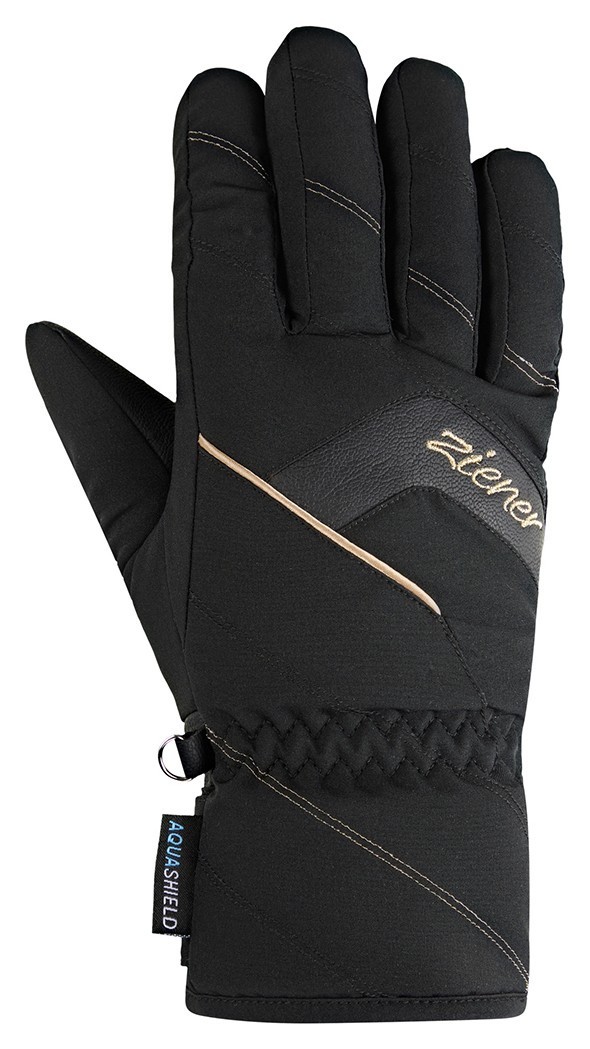 Ziener рукавички лижні Karion W black-gold art 6, 113003-12495-6