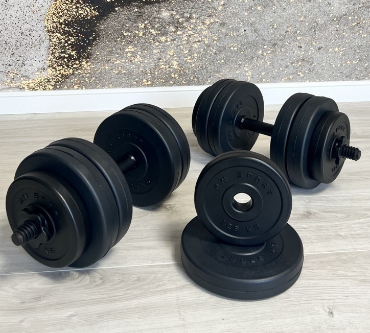 Дві гантелі по 20 кг Еспандер в подарунок від RN-Sport, RNS_BD-21