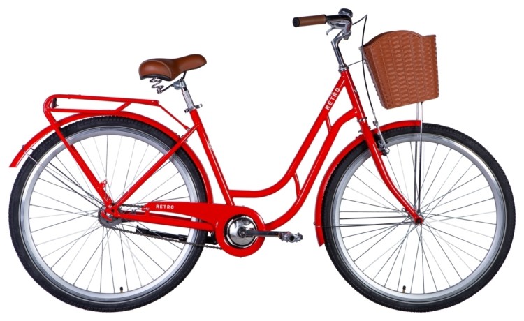 Велосипед 28" Dorozhnik RETRO 2024 (оранжевый), OPS-D-28-380