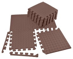 Татами мат EasyFit 8 шт (30х30х1 см) хвост ласточки коричневый