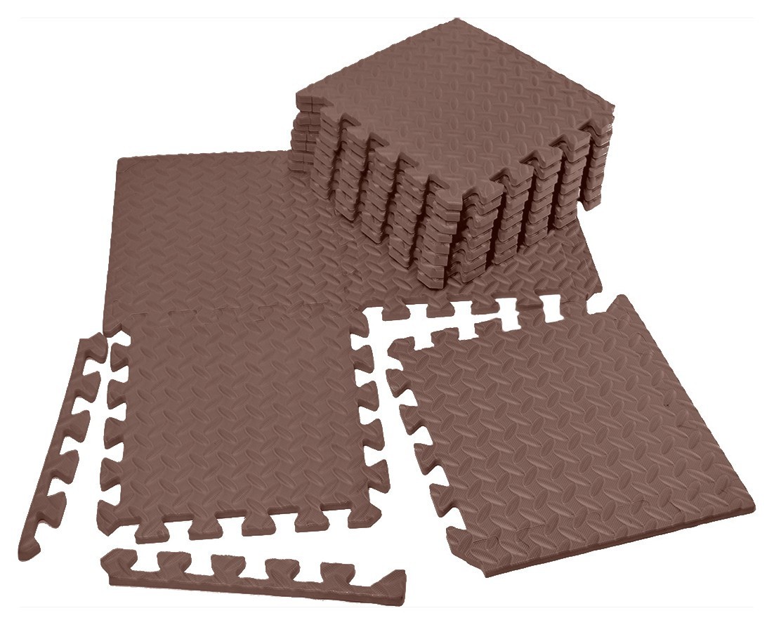 Татамі мат EasyFit 8 шт  (30х30х1 см) хвіст ластівки коричневий, EFIT_EF-1950-30-BN