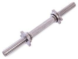 Гриф гантельний сталевий хромований із замками довжина 35см ø25мм SHUANG CAI SPORTS TA-8050 (l-35см, d-25мм, вага 1,3кг, хром)