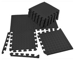 Татамі мат EasyFit 8 шт  (30х30х1 см) хвіст ластівки чорний