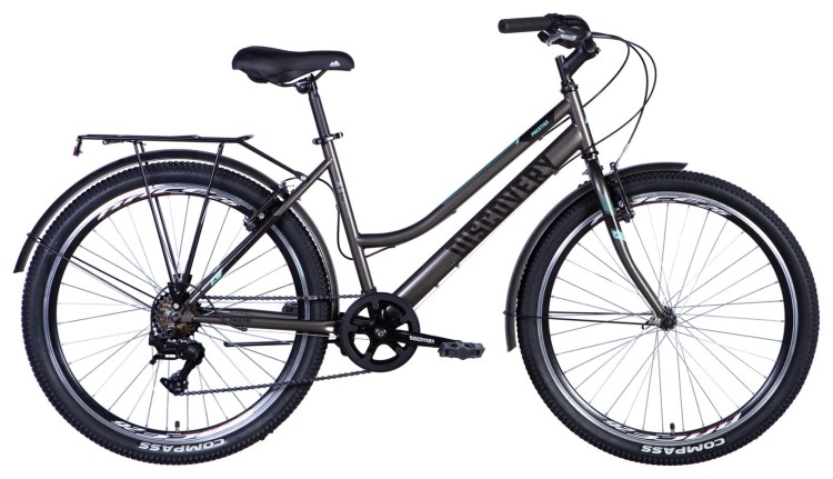 Велосипед ST 26" Discovery PRESTIGE WOMAN Vbr FR рама-17" сірий 2024 крила, крило пер., крило зад., підніжка, OPS-DIS-26-591