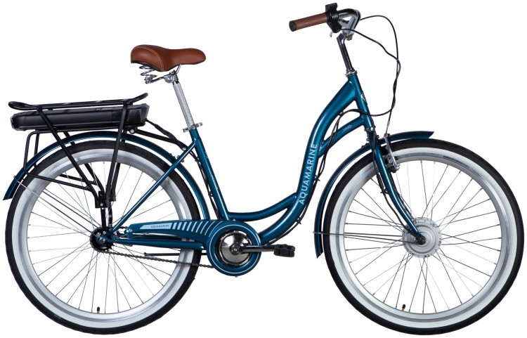 Велосипед з електроприводом 26" ST Dorozhnik eAQUAMARINE BH рама-17" 36B 12.5А*г 350Вт темно-синій YS 2055 2025, ELB-D-26-220