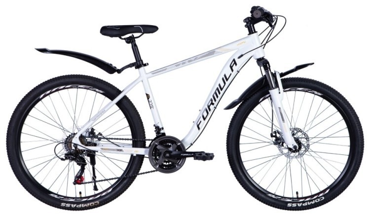 Велосипед ST 26" Formula KOZAK AM DD рама- 17,5" с крылом Pl 2024 (белый (м)), OPS-FR-26-734