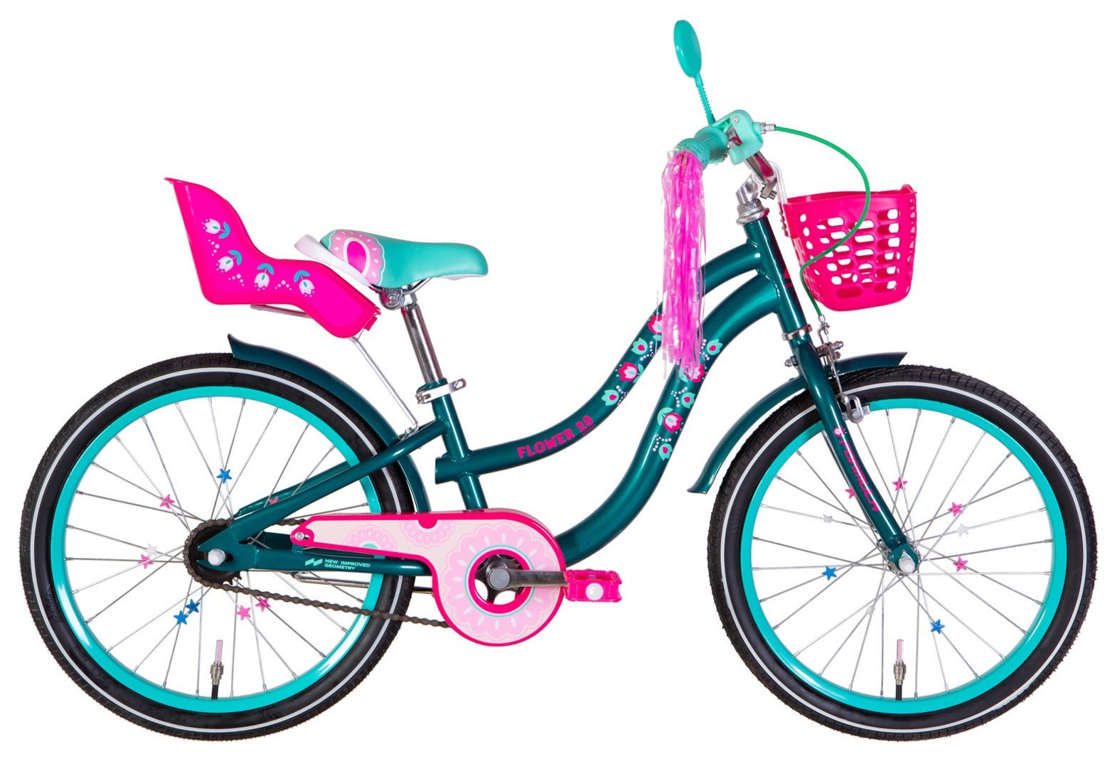 Велосипед ST 20" Formula Kid FLOWER PREMIUM BH рама-10" темно-зеленый 2026, OPS-FRK-20-243