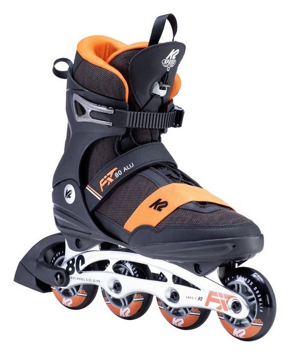 Роликові коньки для дорослих K2 F.I.T. 80 ALU M 38 (6.0US) 240мм Black/dark grey/orange (30E0260.1.1), RCH_19391