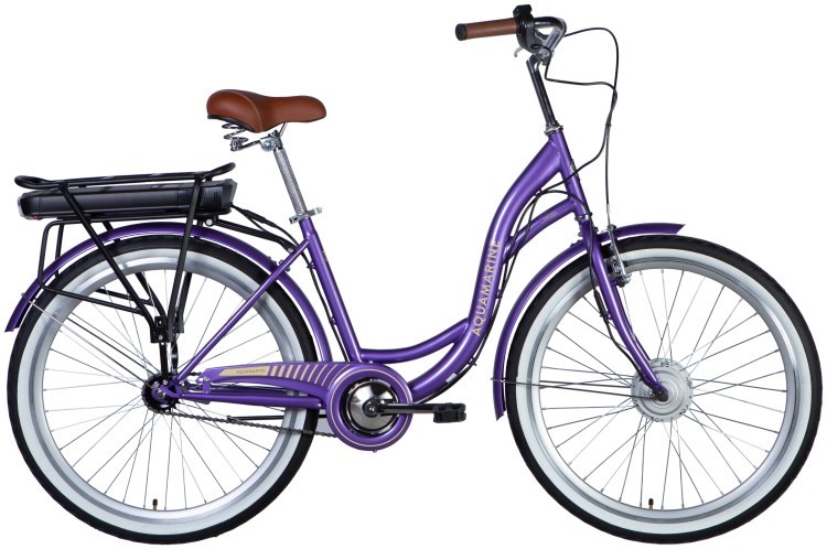 Велосипед з електроприводом 26" ST Dorozhnik eAQUAMARINE BH рама-17" 36B 12.5А*г 350Вт фіолетовий YS 770 2025, ELB-D-26-225