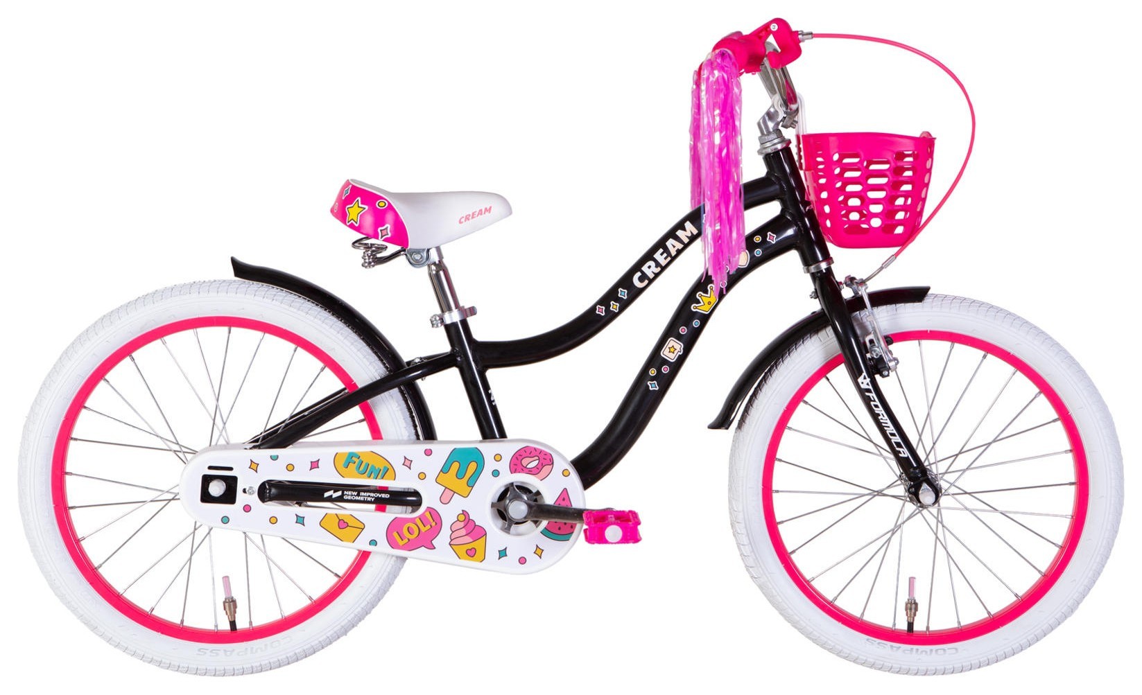 Велосипед AL 20" Formula Kid CREAM BH рама-10" черный с розовым 2026, OPS-FRK-20-249