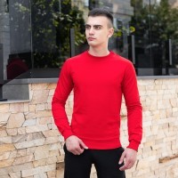 Свитшот мужской однотонный красный Pobedov 001