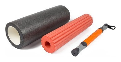 Масажний ролик EasyFit TIO 3 в 1 Чорний-помаранчевий