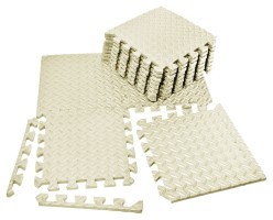 Татами мат EasyFit 8 шт (30х30х1 см) хвост ласточки белый