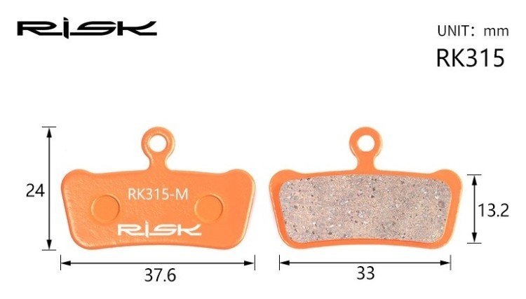 Колодки гальмiвнi полуметал пiд дисковi гальма RISK RK315-S  Пiдходить пiд дисковi гальма AVID XX、XO Trail、E9 Trail、E7 Trail、 Guide, BRS-032