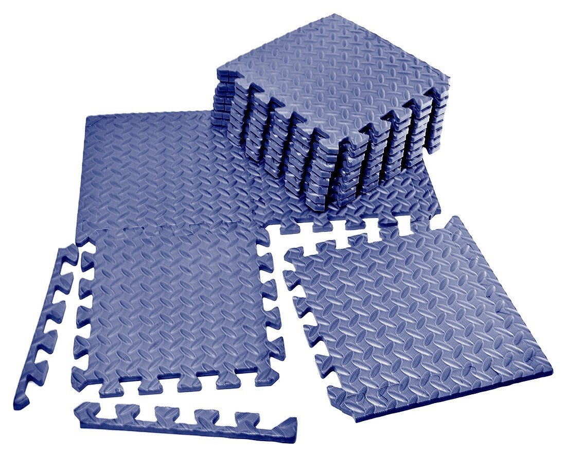 Татамі мат EasyFit 8 шт (30х30х1 см) хвіст ластівки сіній, EFIT_EF-1950-30-BE