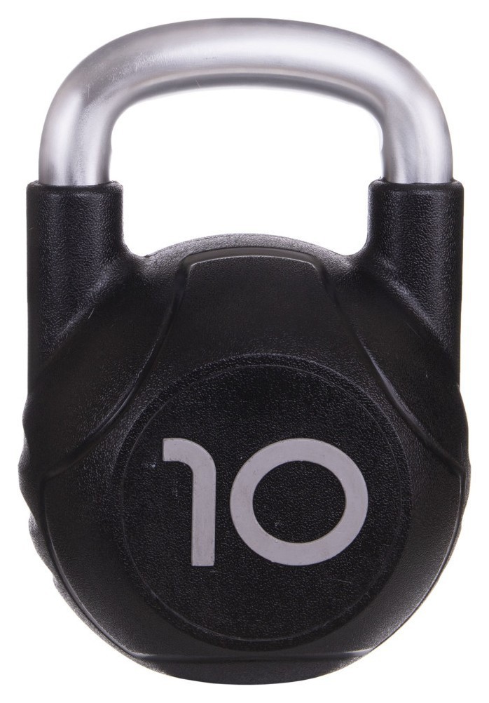 Гиря цільна з поліуретановим покриттям та хромованою ручкою Zelart TA-2681-10 10кг (MD2220-10) (метал, PU, чорний), RNS_TA-2681-10
