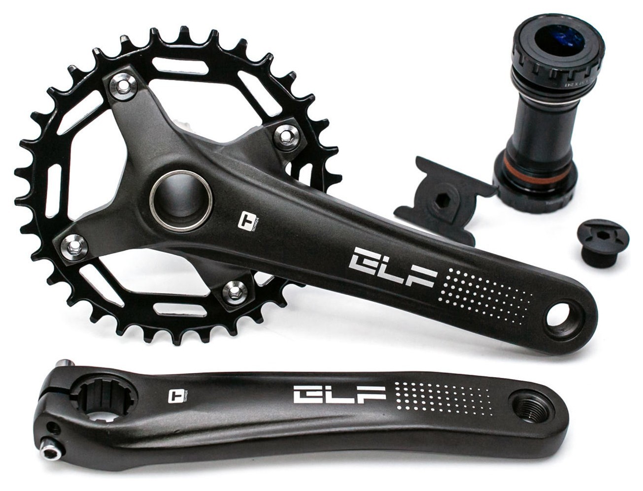 Шатун Алюмiнiй L170мм 36T з інтегр.віссю T-Self A26Z-SS300 чорний з кареткою, CHW-304