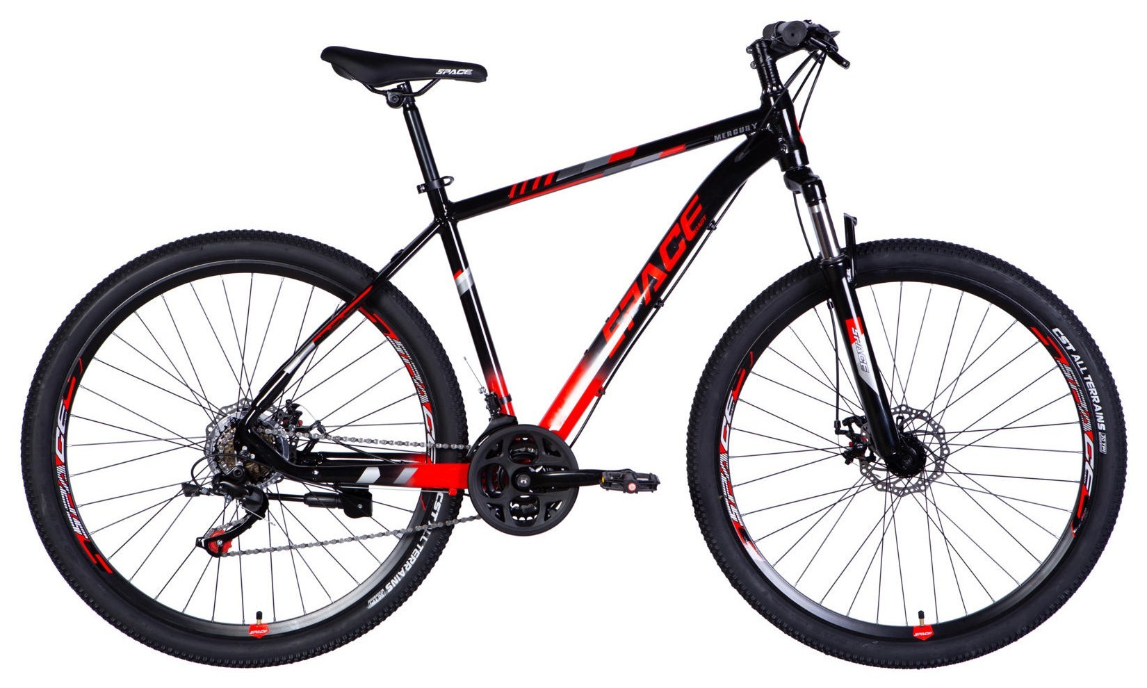 Велосипед AL 29" SPACE MERCURY DD FR рама-20" чорно-червоний 2026, OPS-SP-29-178