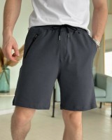 Легкі однотонні літні чоловічі шорти темно-сірі Pobedov Griz