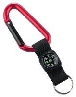 Munkees 3228 карабин 8 мм с strap, compass, keyring red