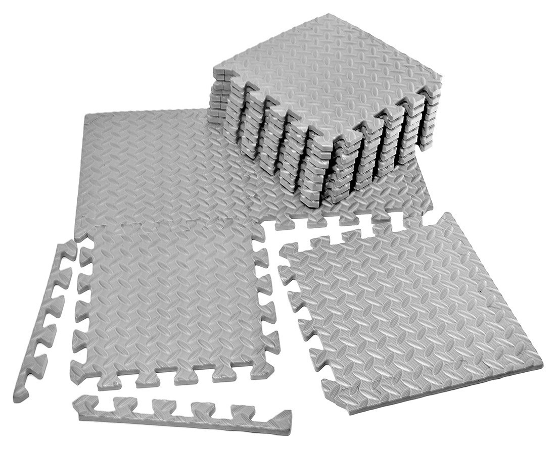 Татамі мат EasyFit 8 шт  (30х30х1 см) хвіст ластівки сірий, EFIT_EF-1950-30-GY