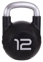 Гиря PU з хромованою ручкою Кросфіт Zelart TA-2681-12 12кг (MD2220-12) (PU, чорний)
