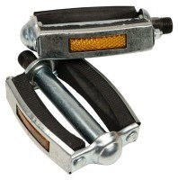 Педали Сталь + пластик 90*70мм VLT JD-061 серебристый с черным насыпным 14*1,25 AM (брендированная упаковка)