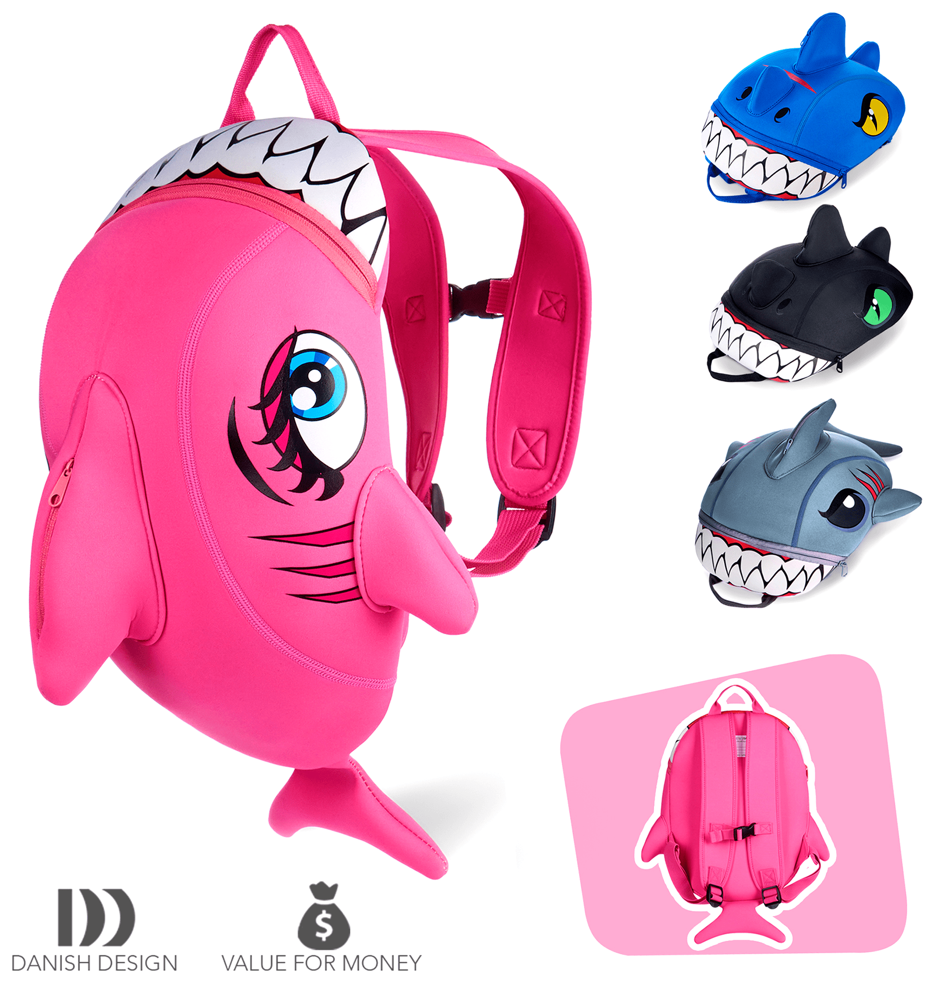 Рюкзак Crazy Safety Pink Shark, RCH_552