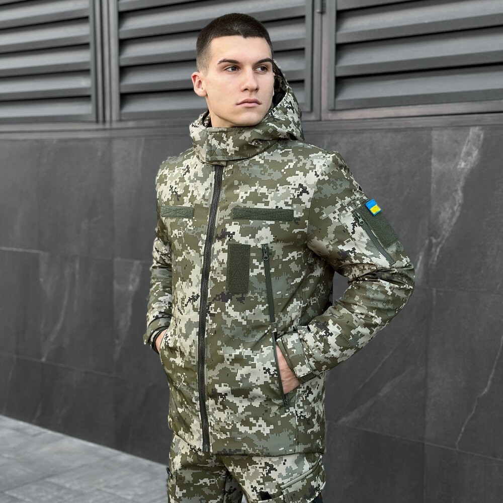 Чоловіча зимова піксельна куртка з капюшоном Pobedov Winter Jacket Motive ЗИМА В2, POB_00000006974