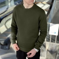 Свитшот мужской зимний темный хаки Pobedov 007 ЗИМА