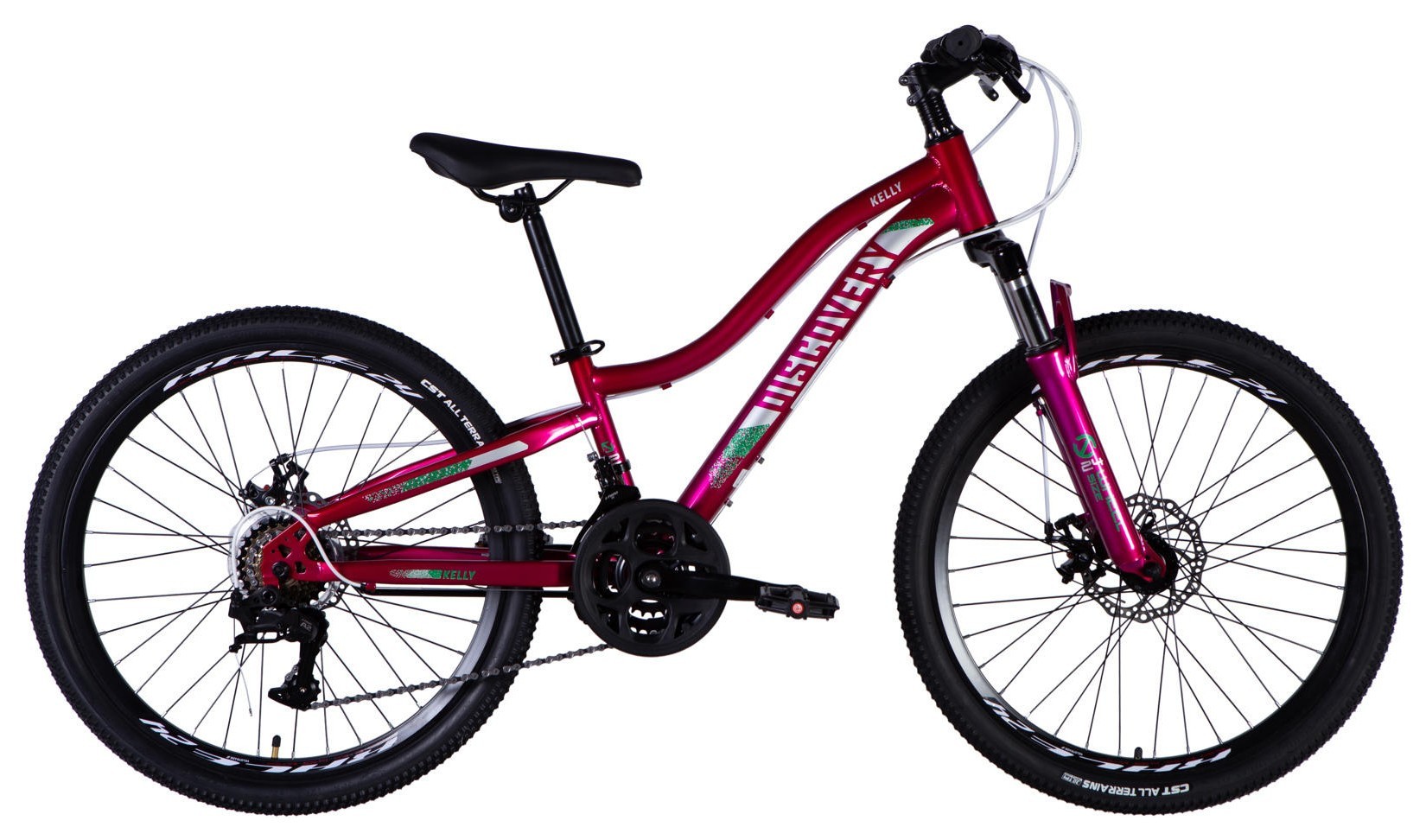 Велосипед ST 24" Discovery KELLY DD FR рама-11" малиновий 2025, OPS-DIS-24-364