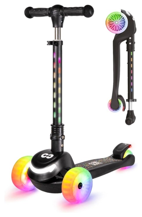 Самокат детский Core Spark трехколесный LED Wheel/Bar/Deck - Black, FRD.048113