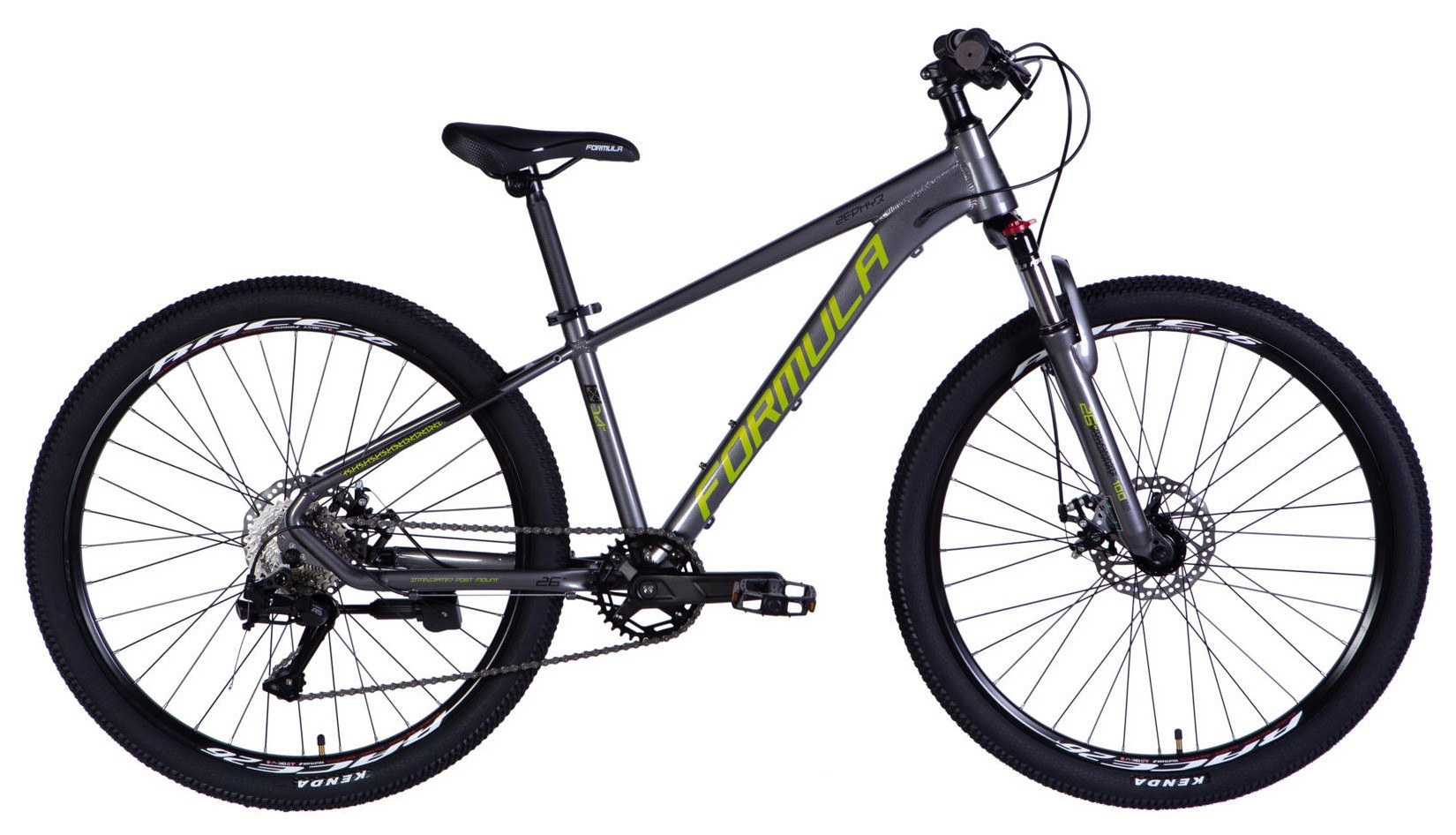 Велосипед AL 26" Formula ZEPHYR 3.0 DD CS рама-14" сірий з зеленим 2026, OPS-FR-26-814