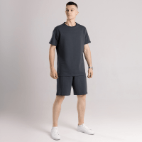 Чоловічий літній комплект шорти і футболка чорний Pobedov Barel