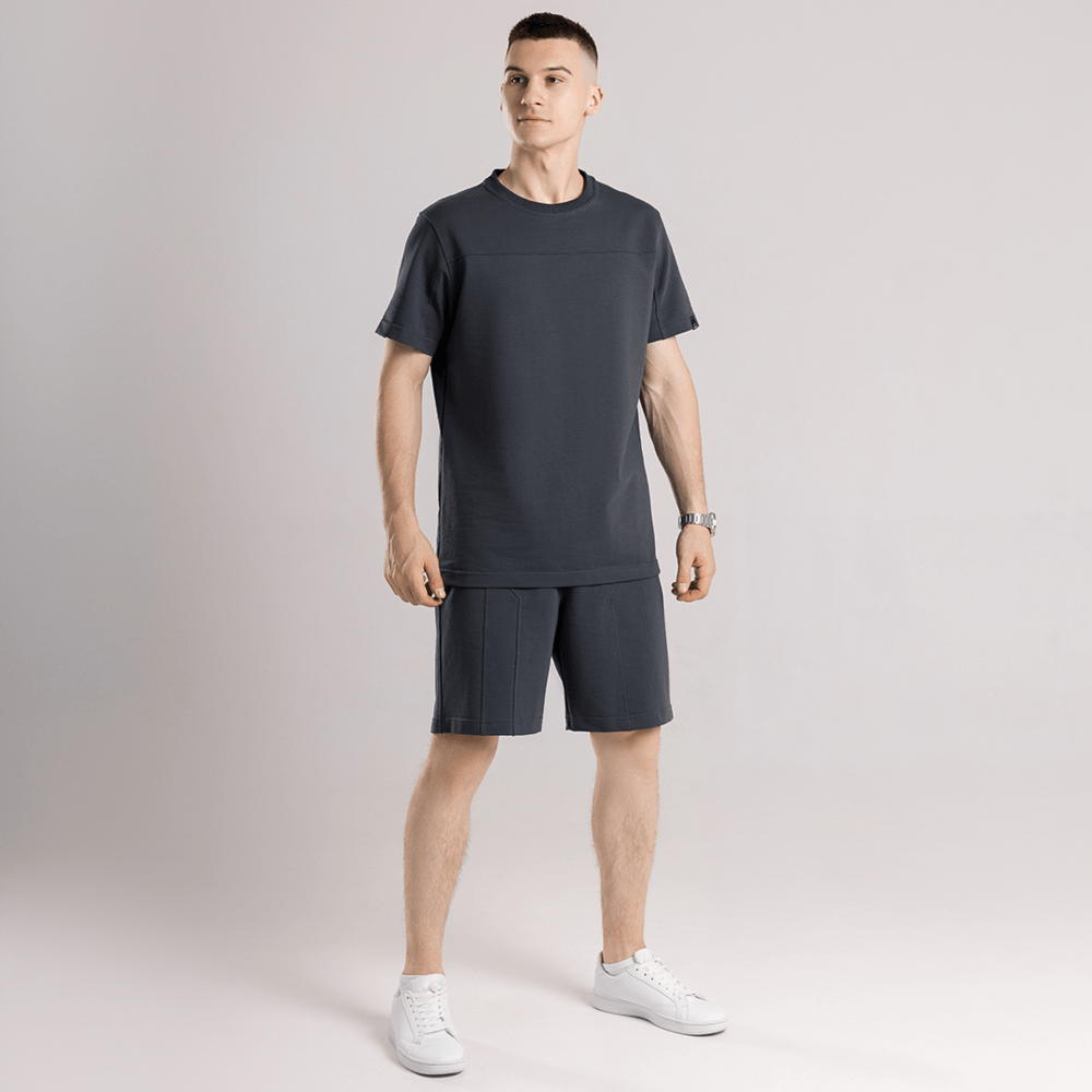 Чоловічий літній комплект шорти і футболка чорний Pobedov Barel, POB_00000008912