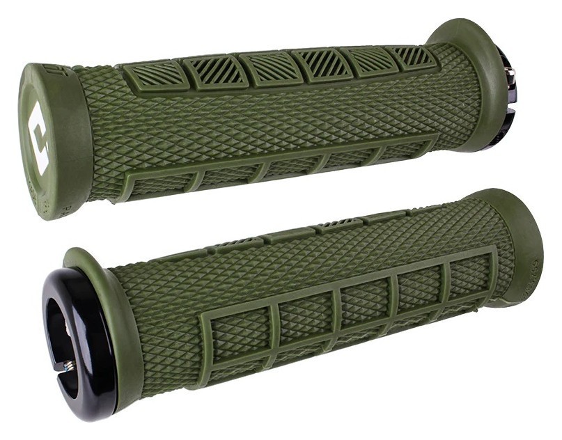 Грипси ODI Elite Pro, V2.1 Lock-On, Army Green w/Black Clamp, зелені із чорними замками, OBOD_D33EPAG-B