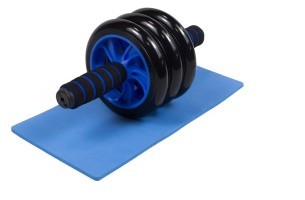 Ролик для пресу EasyFit з килимком Синій (3 колеса)