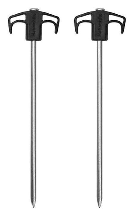 Кілки металеві Naturehike NH21YW133, 25 см, чорні 2 шт., FNR_6927595782675