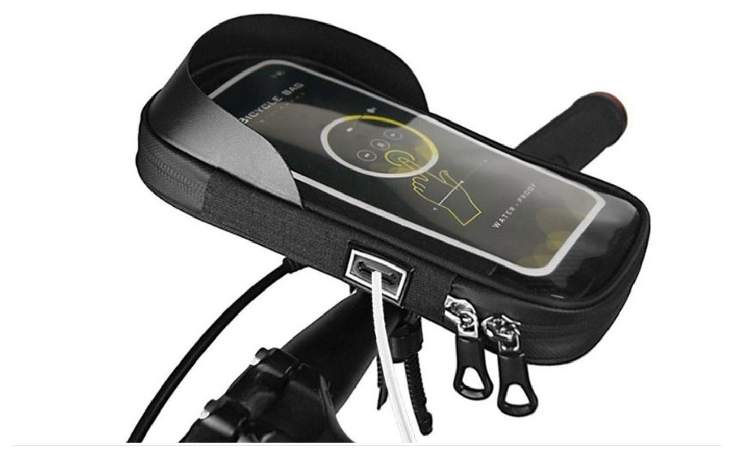 Велосипед на руль водоотталкивание. материал 19х10х3 см BRAVVOS SJ-001 черный с отделением для смартфона AM (брендированная упаковка), BIB-066