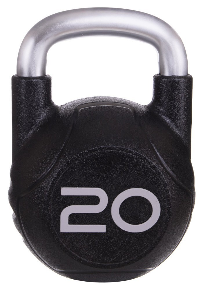 Гиря цільна з поліуретановим покриттям та хромованою ручкою Zelart TA-2681-20 20кг (MD2220-20) (метал, PU, чорний), RNS_TA-2681-20