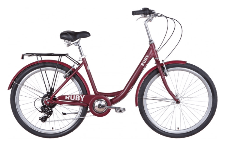 Велосипед уцінений AL 26" Dorozhnik RUBY Vbr FR рама-17" темно-червоний (м) 2024, STK-D-334