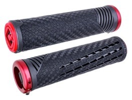 Гріпси ODI CF Grip v2.1 Lock-On Pearl Blk/Red w/MtRedClamp