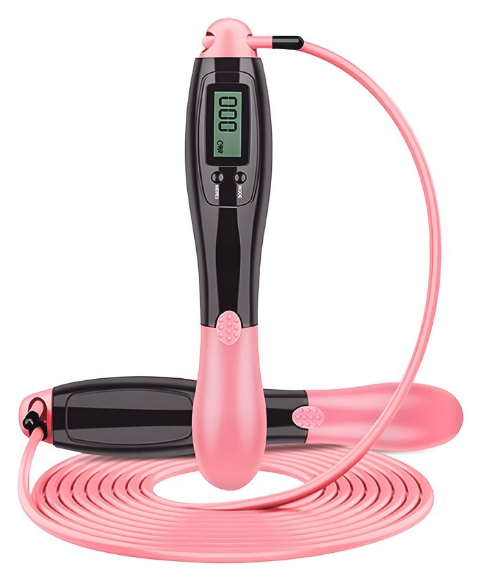 Швидкісна скакалка з лічильником EasyFit чорний-рожевий, EFIT_EF-1916-BP
