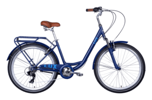 Велосипед уцінений ST 26" Dorozhnik LUX Vbr FR рама-17" синій з блакитним (матовий) 2024
