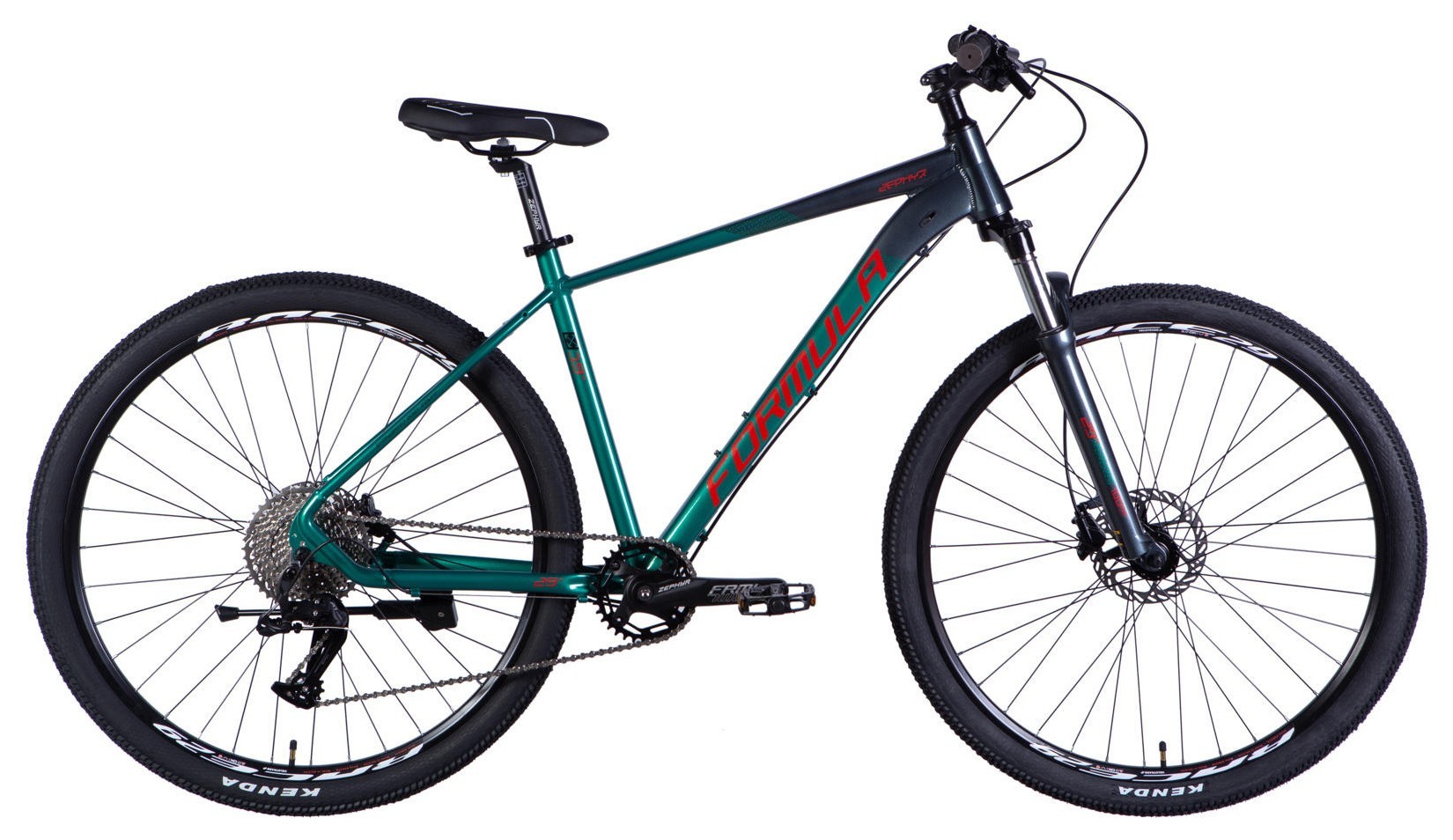 Велосипед AL 29" Formula ZEPHYR 1.0 HDD рама-19" темно-сріблястий з зеленим 2026, OPS-FR-29-449
