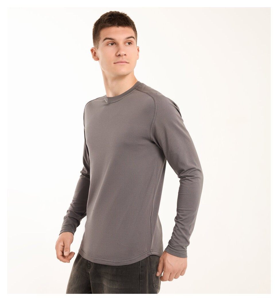 Темно-сірий чоловічий лонгсів Pobedov Dune. Темна сіра чоловіча кофта весна/осінь, POB_00000009182